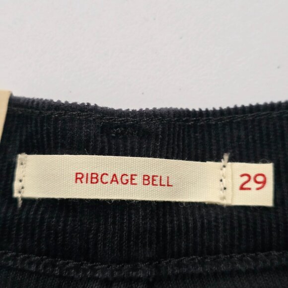 NWT Levi's Ribcage Bell Bottom Flare Corduroy Pants 70s Size 29 Black - Picture 3 of 8